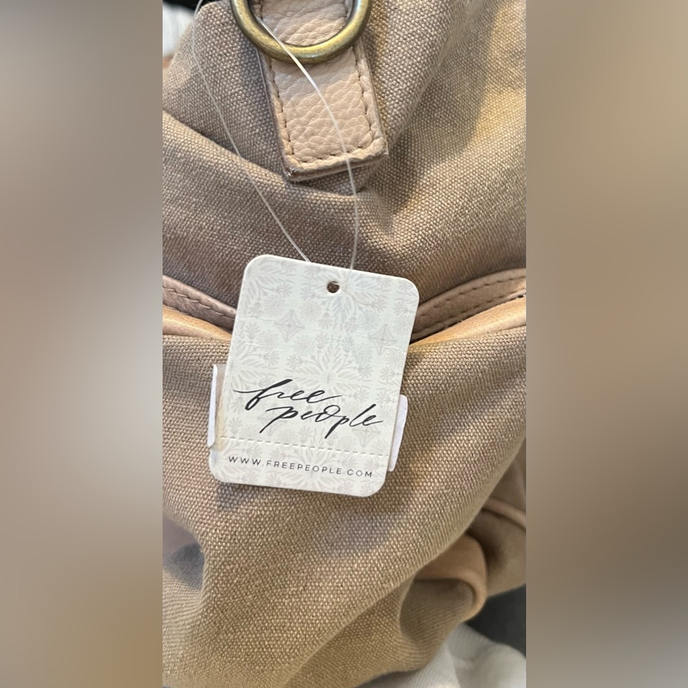 NWT Free People Cape Canvas Tote in Tea Stain - Picture 10 of 10